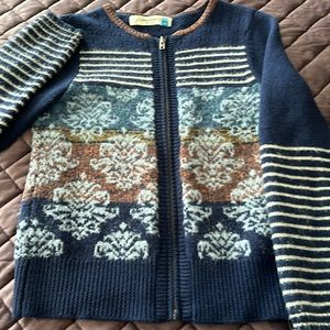 SPARROW full zip wool blend sweater-small